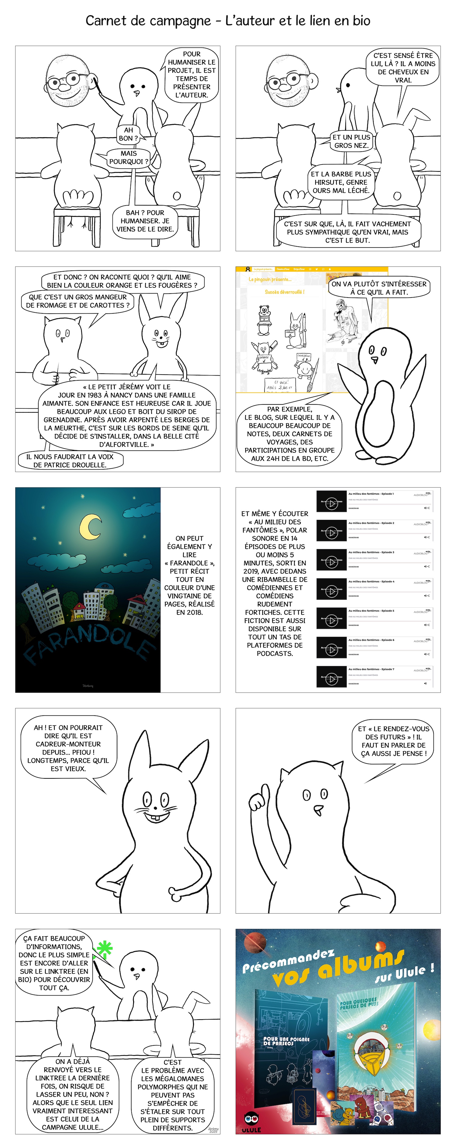 Carnet de campagne : L’auteur et le lien en bio